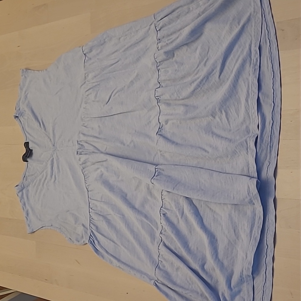 Social Standard by Sanctuary Light Blue Tiered Casual Mini Swing Dress